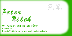 peter milch business card